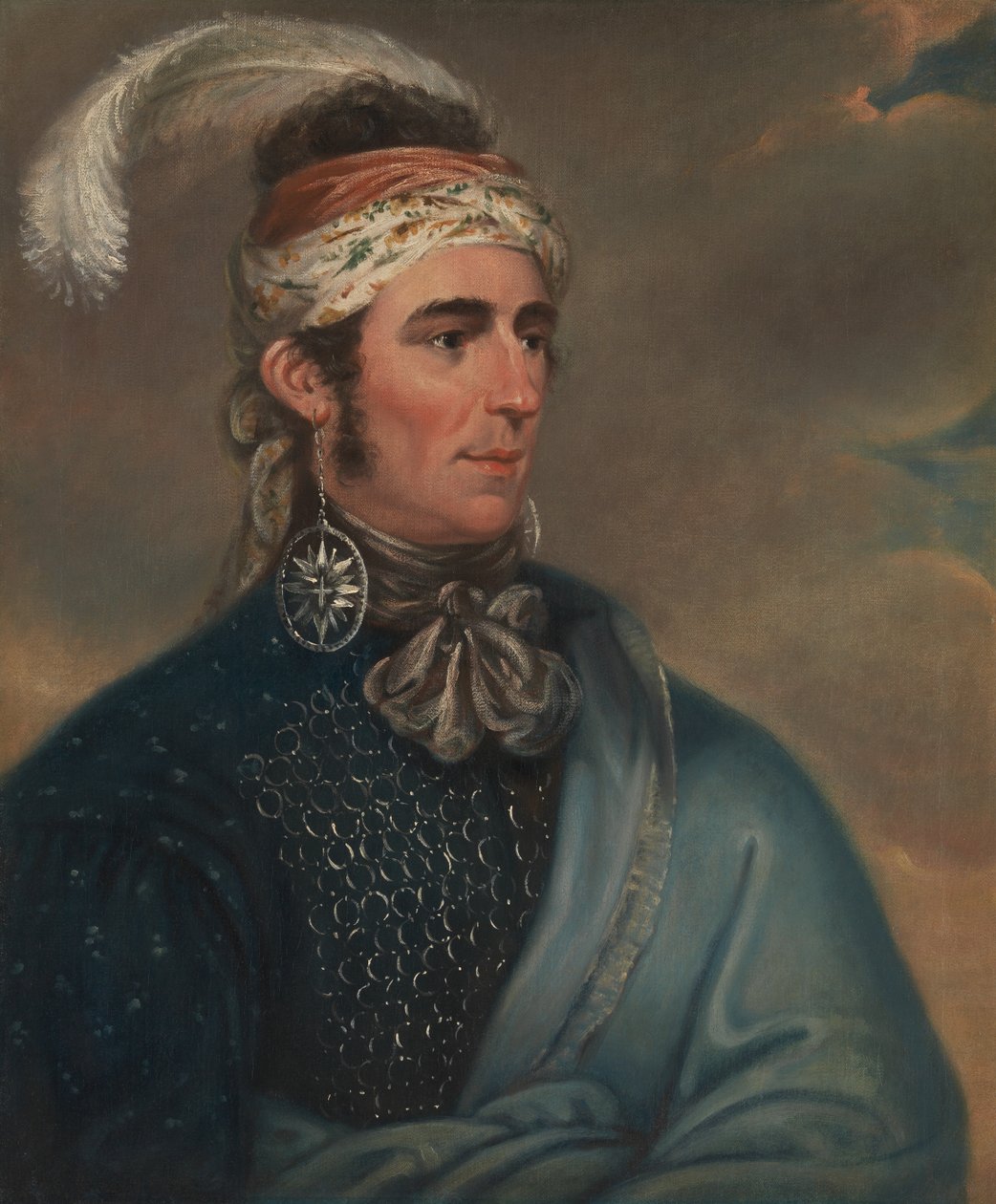 Portrait du Major John Norton en tant que Chef Mohawk Teyoninhokarawen - Mather Brown