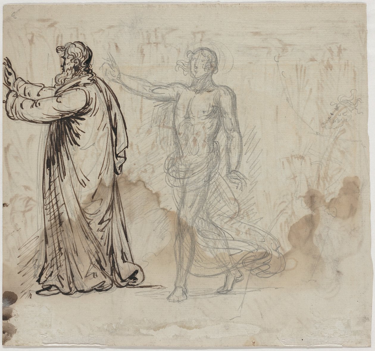 Trois figures [verso] - Mather Brown
