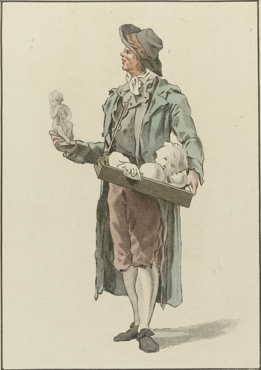 Marchand ambulant avec des statuettes en plâtre - Mathias de Sallieth