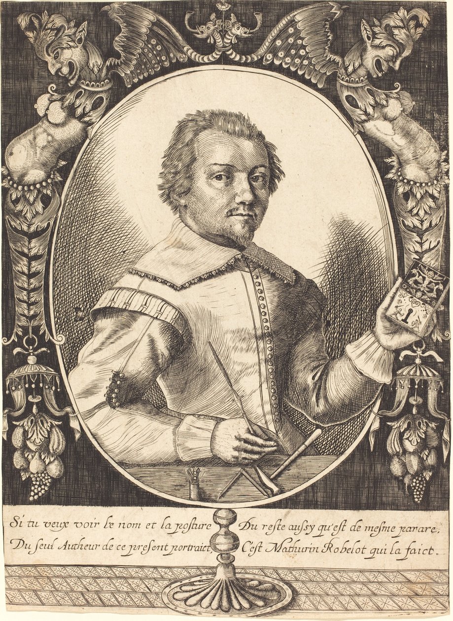 Autoportrait, c.1630 (gravure sur papier vélin) - Mathurin Robelot