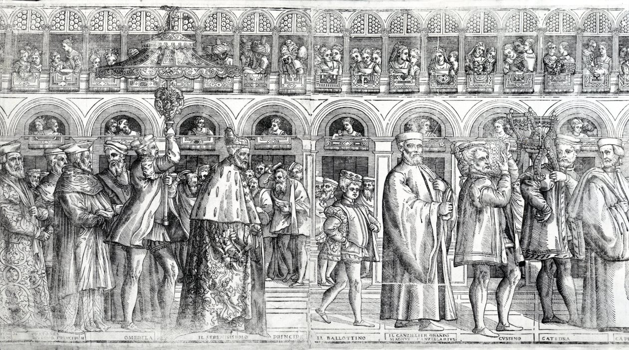 Procession dogale, vers 1555-60 - Matteo Pagani