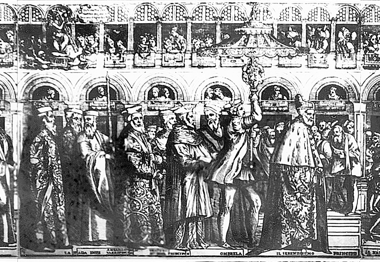 Procession dogale, c.1555-60 (détail) - Matteo Pagani