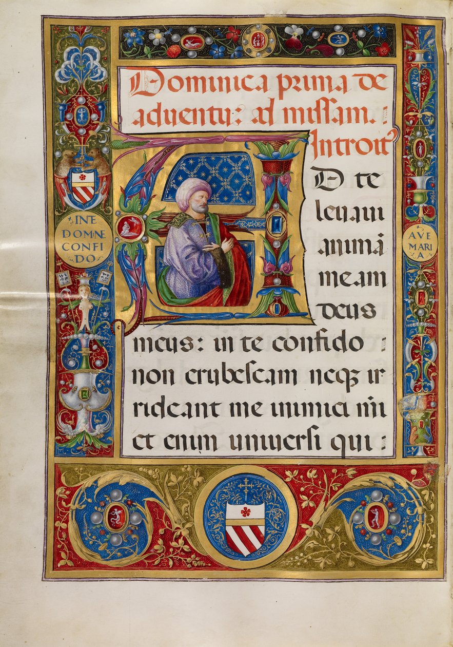 Initiale A : Le roi David - Matteo da Milano