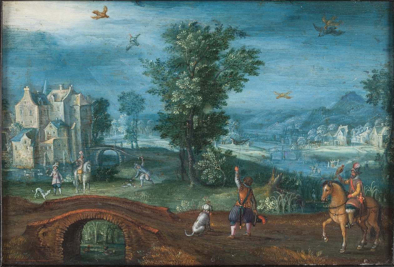 Paysage avec fauconniers - Mattheus Adolfsz Molanus