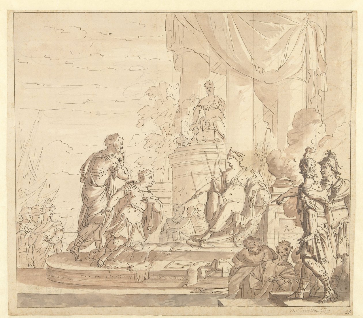 Énée chez Didon - Mattheus Terwesten