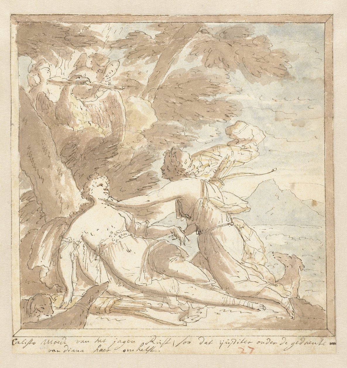 Jupiter et Callisto - Mattheus Terwesten