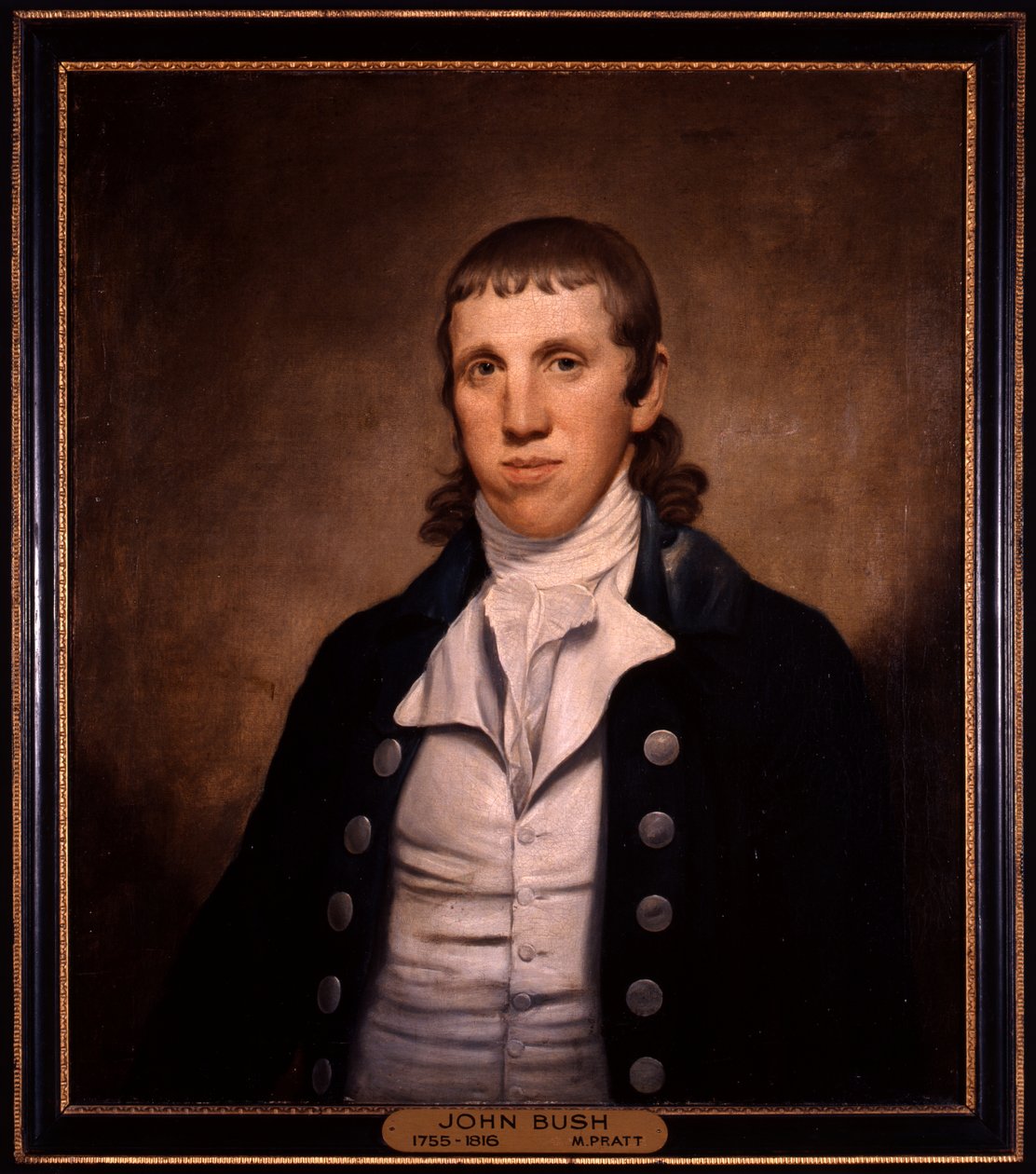 Portrait en buste de John Bush portant une veste foncée et un gilet clair - Matthew Pratt