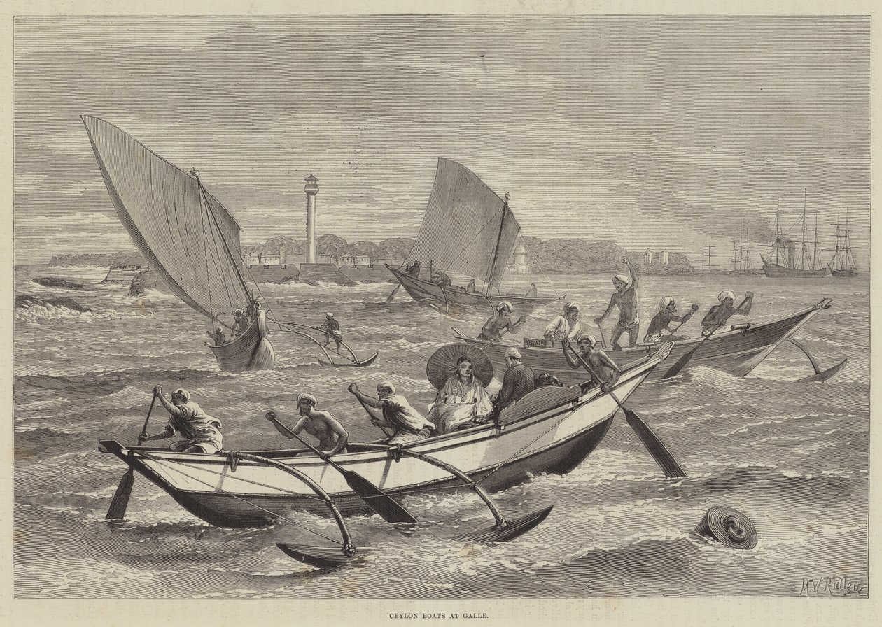 Bateaux de Ceylan à Galle - Matthew White Ridley