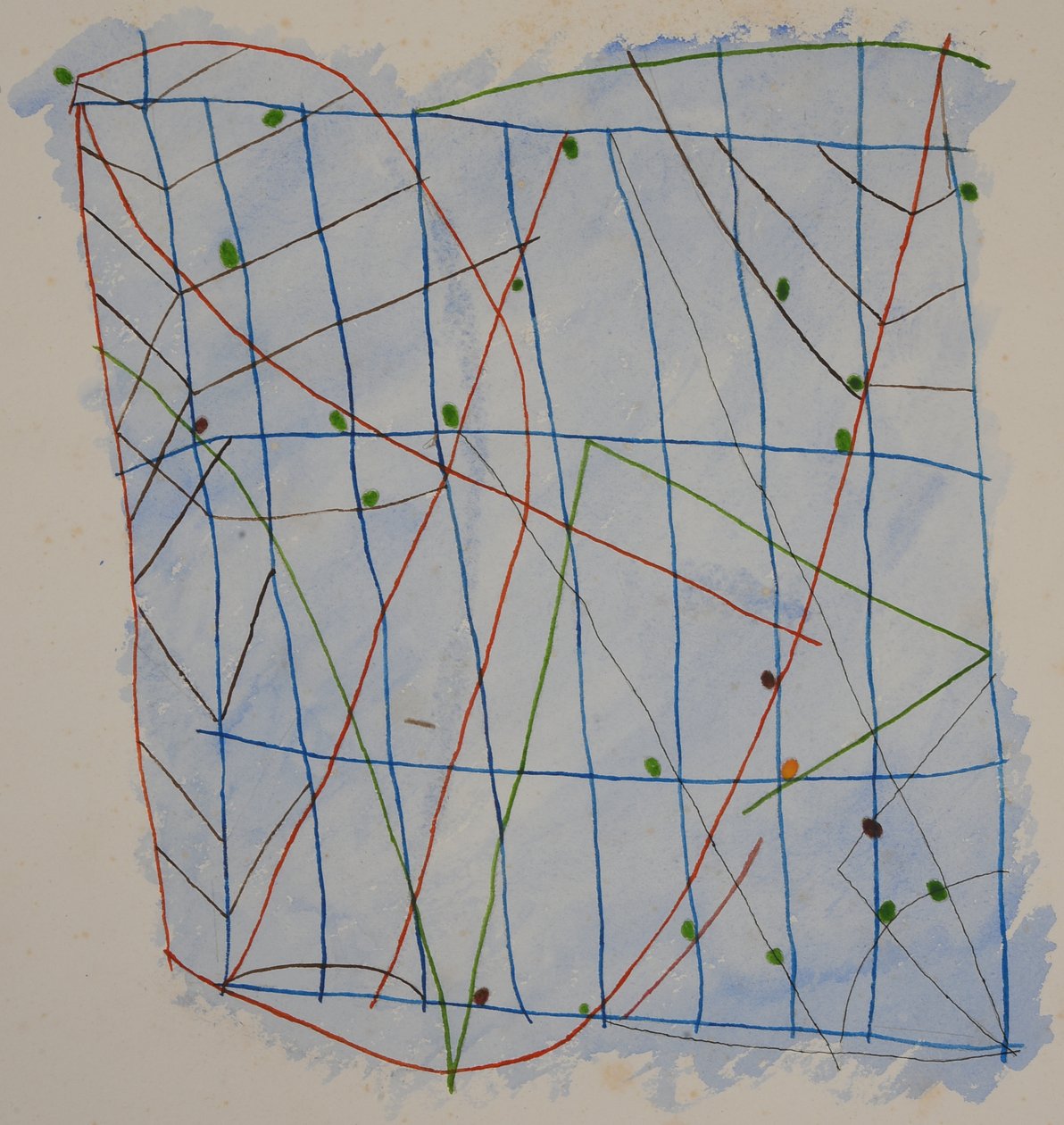 tableau à bâtons 2, 2014 (crayon aquarelle) - Matthew Hilton