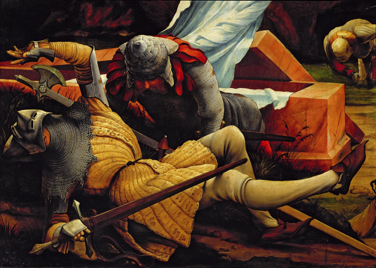 Soldats gardant le tombeau du Christ à la Résurrection (détail) - Matthias Grünewald