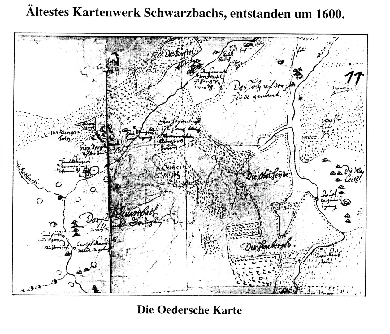 Vers 1600, première cartographie de Schwarzbach/Erzgeb - Matthias Oeder