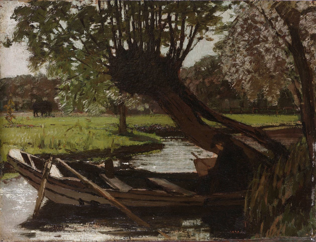 Bateau avec un saule têtard - Matthijs Maris