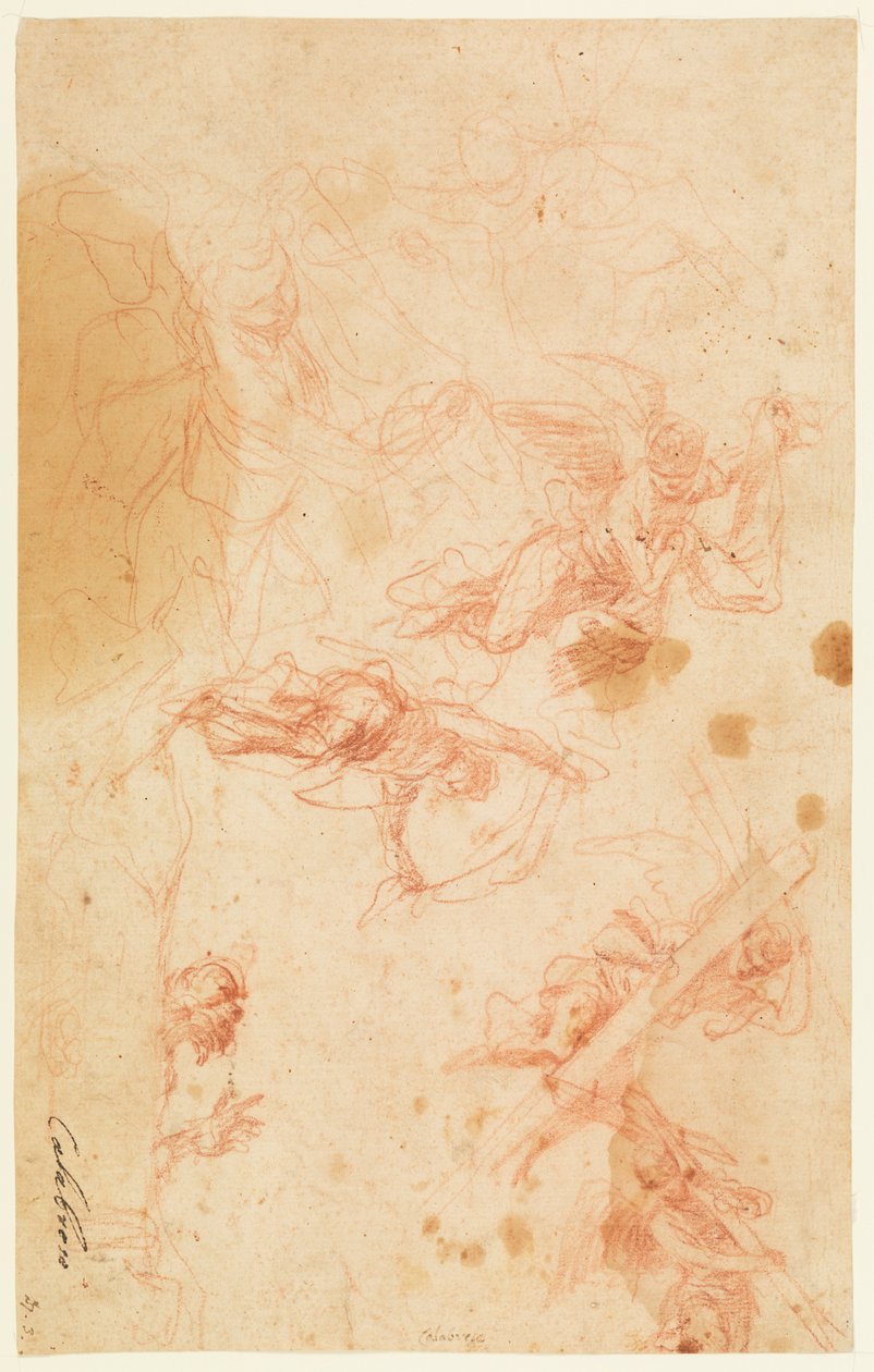 Anges portant la Sainte Croix et le Suaire. - Mattia Preti