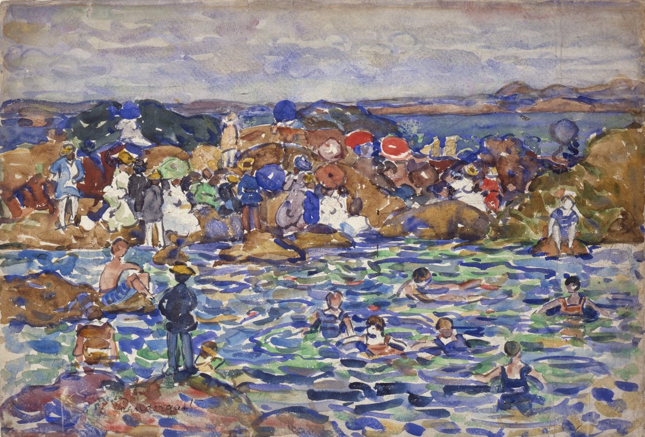 Au bord de la mer, Saint-Malo n° 1, vers 1907 - Maurice Brazil Prendergast