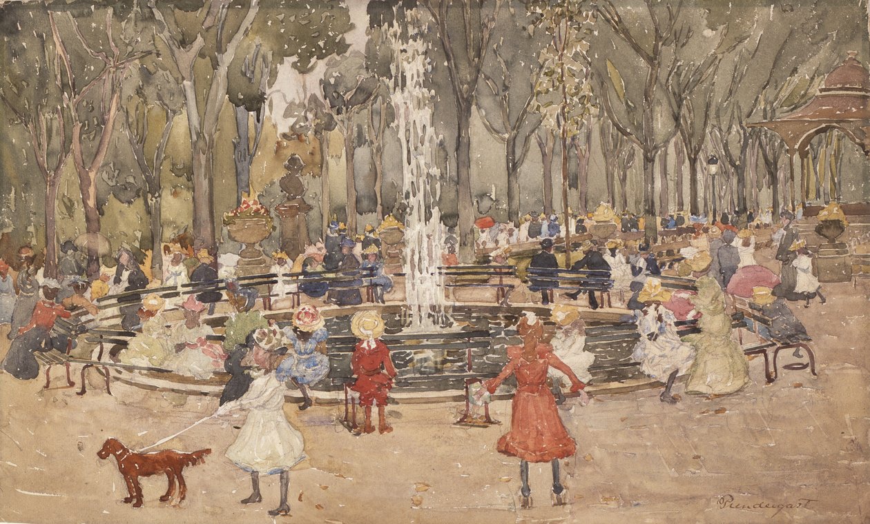 Dans Central Park, New York, vers 1900-1903 - Maurice Brazil Prendergast