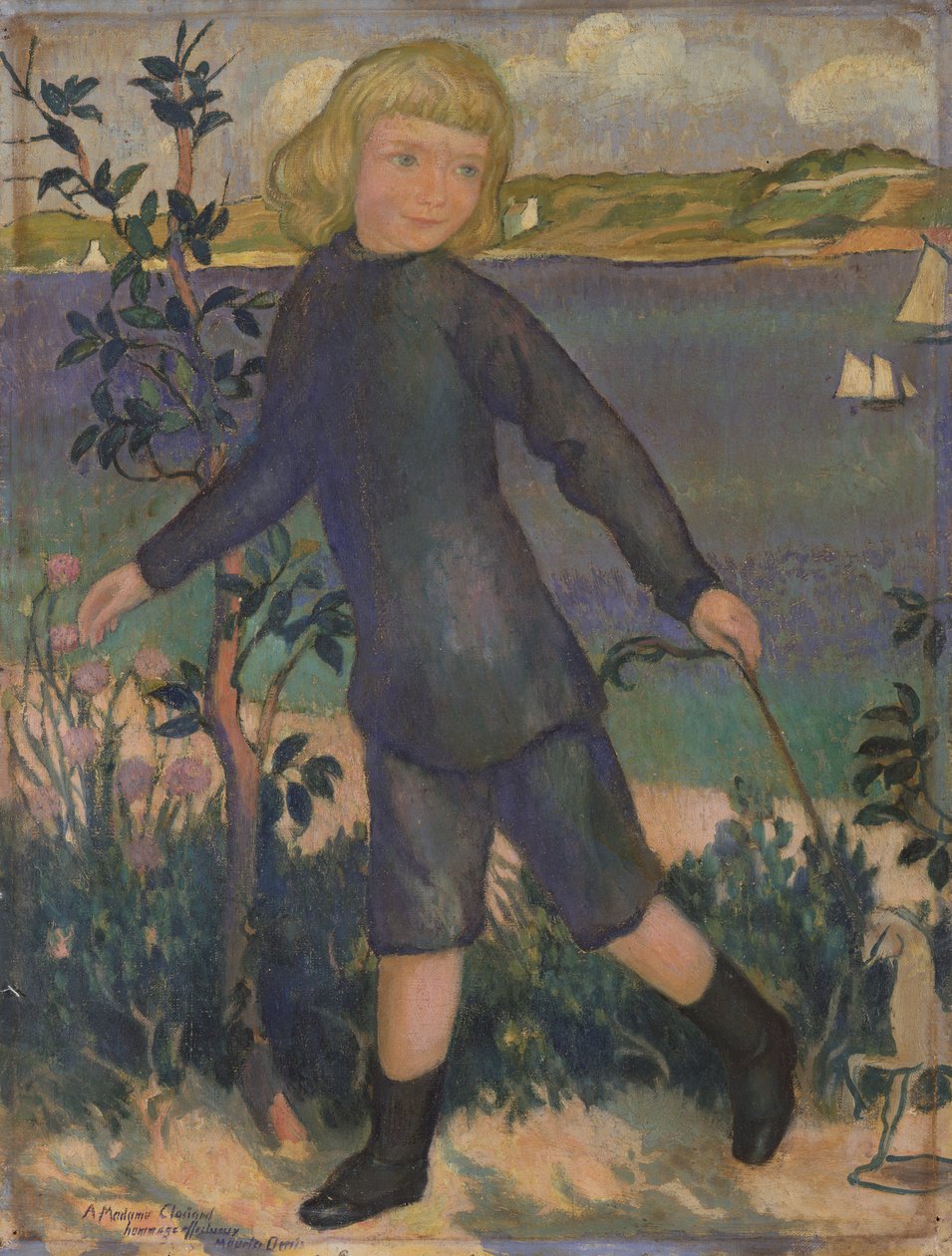 Joël avec un cheval en bois à Perros, vers 1896 - Maurice Denis