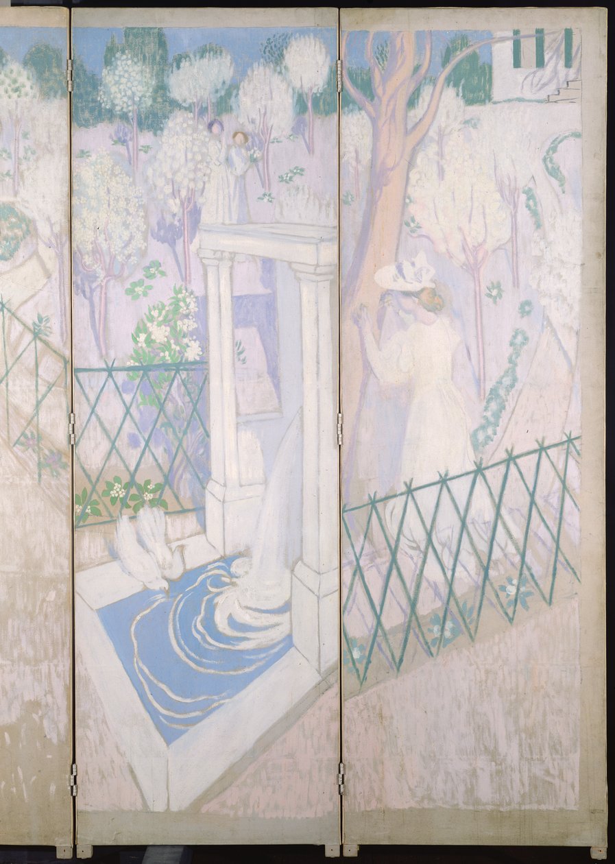 Paravent avec des colombes (détail des panneaux de droite) - Maurice Denis