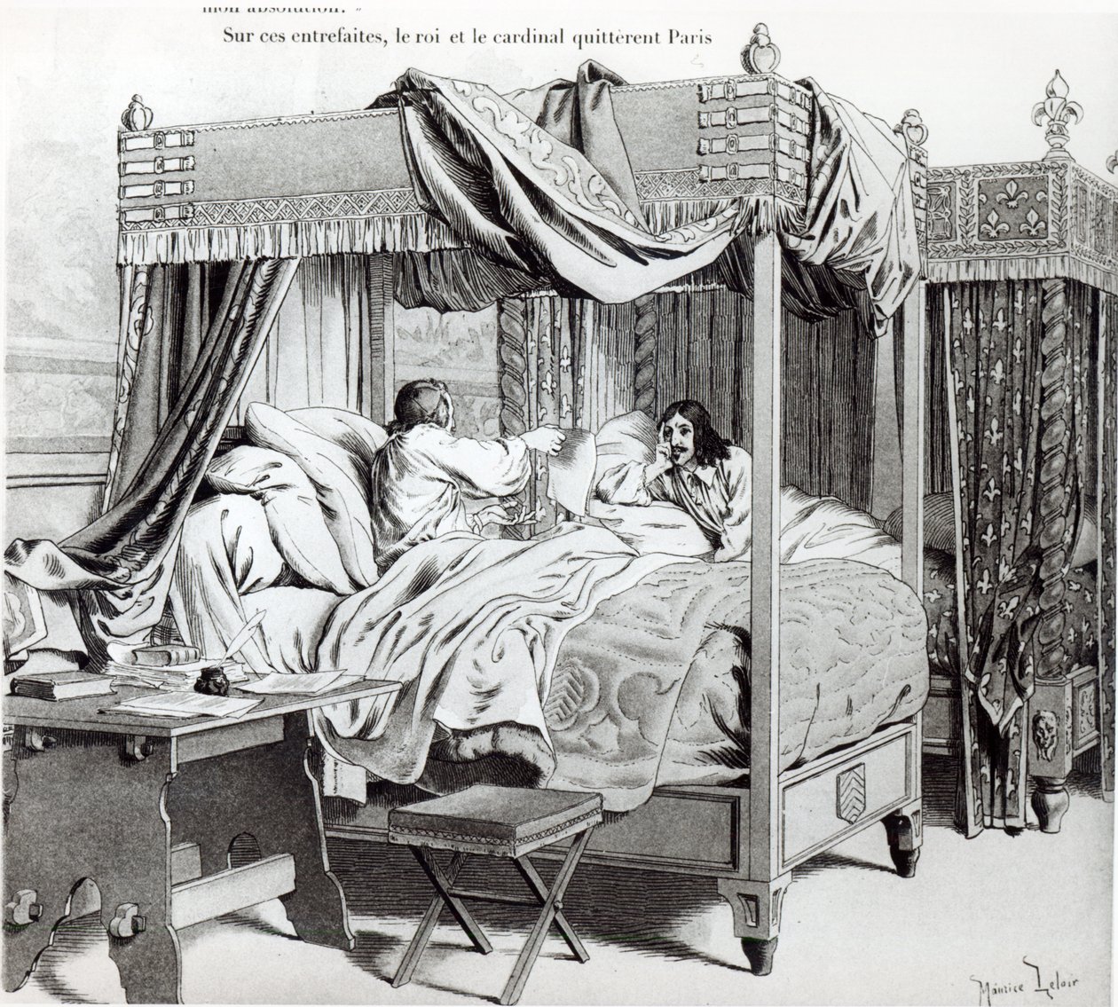 Richelieu (1585-1642) révélant à Louis XIII (1610-43) le complot de Cinq-Mars en 1642, de 