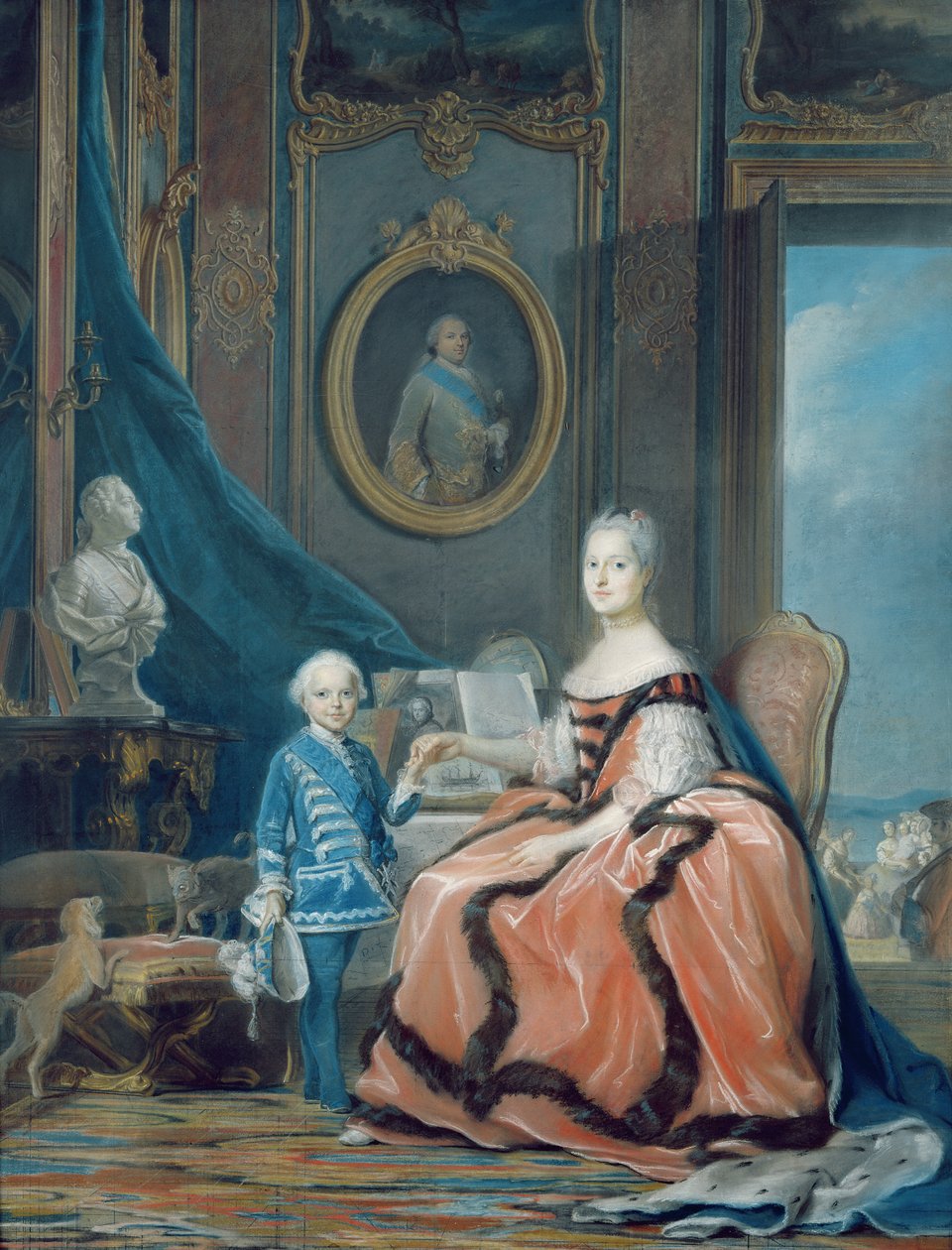 Portrait de Marie-Josèphe de Saxe (1731-67) Dauphine de France et de son fils Louis Joseph Xavier de France (1751-61) Duc de Bourgogne, c.1760-61 - Maurice Quentin de La Tour