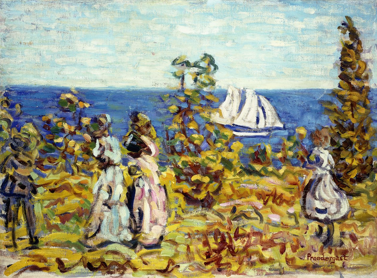 Regardant le voilier, vers 1907-1910 - Maurice Brazil Prendergast
