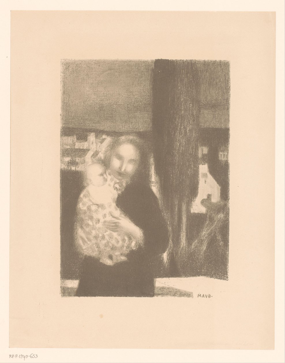 Mère avec bébé près d