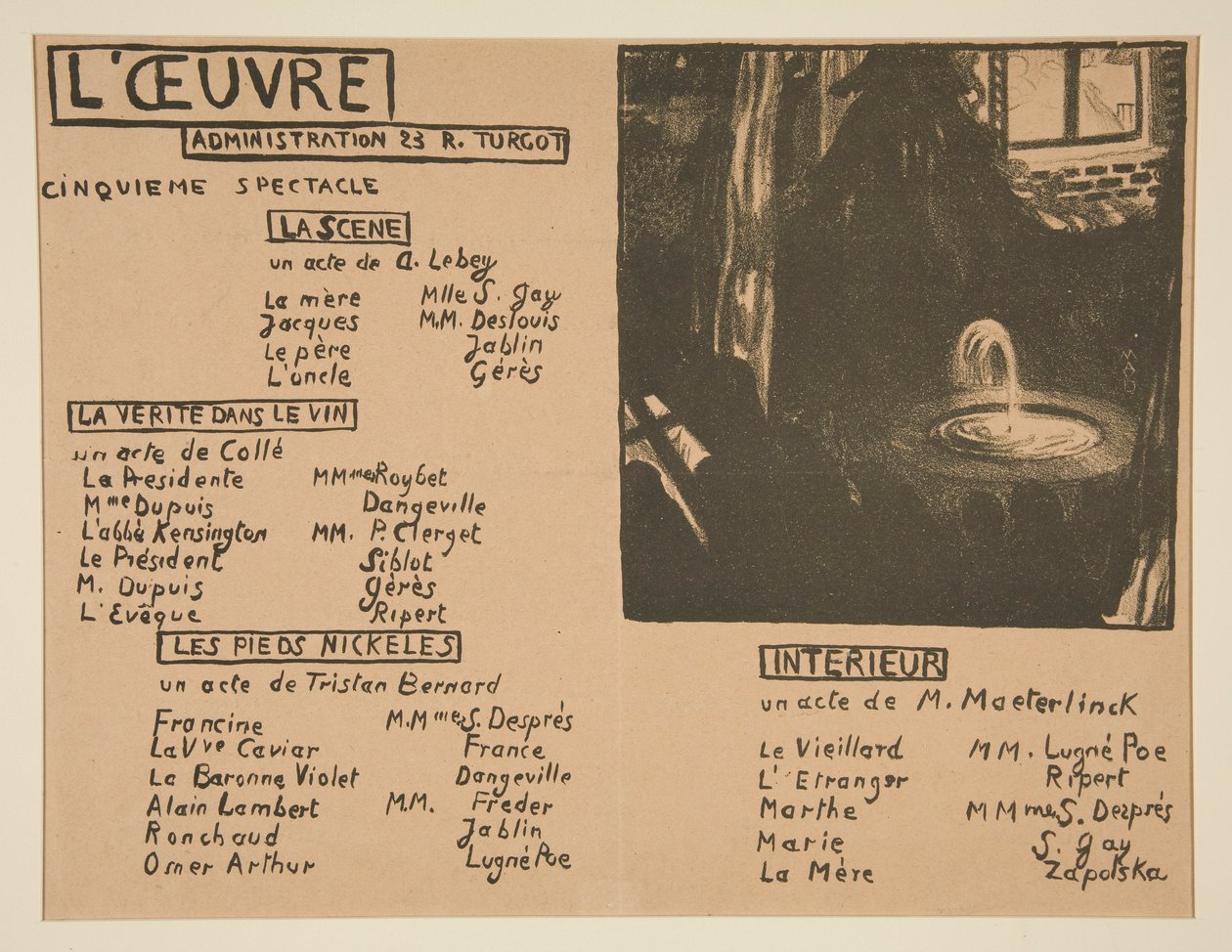 Programme du théâtre de L - Maurice Denis