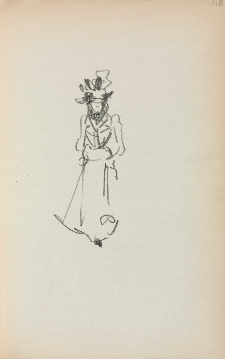 Carnet de croquis italien : Femme debout ( page 118) - Maurice Prendergast