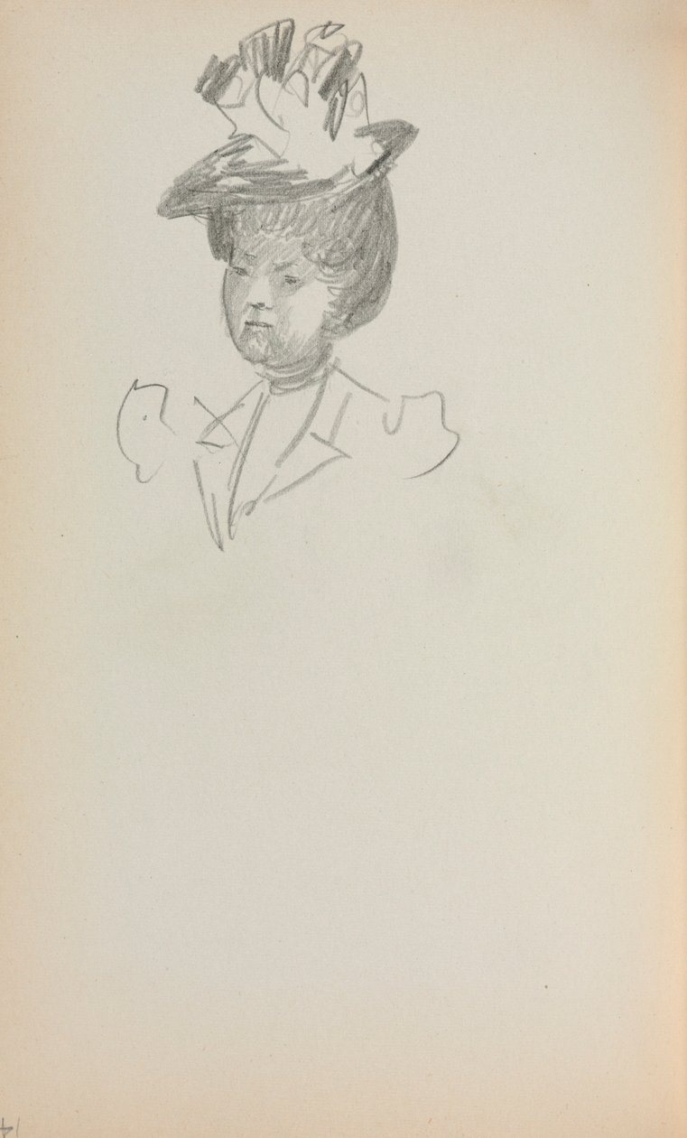 Carnet de croquis italien : Femme, longueur du buste (page 142) - Maurice Prendergast