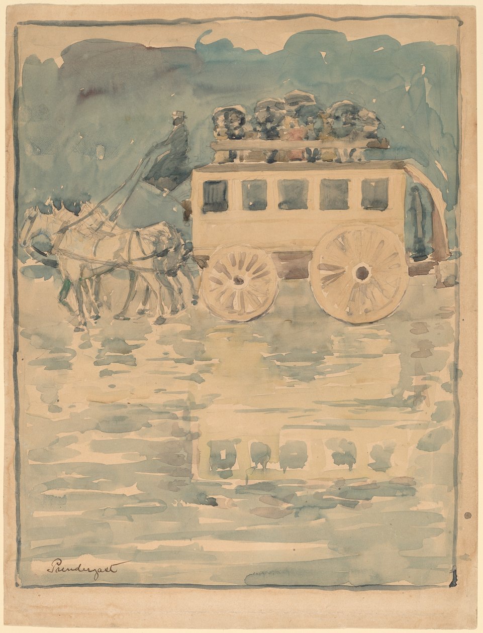 Omnibus parisien - Maurice Brazil Prendergast