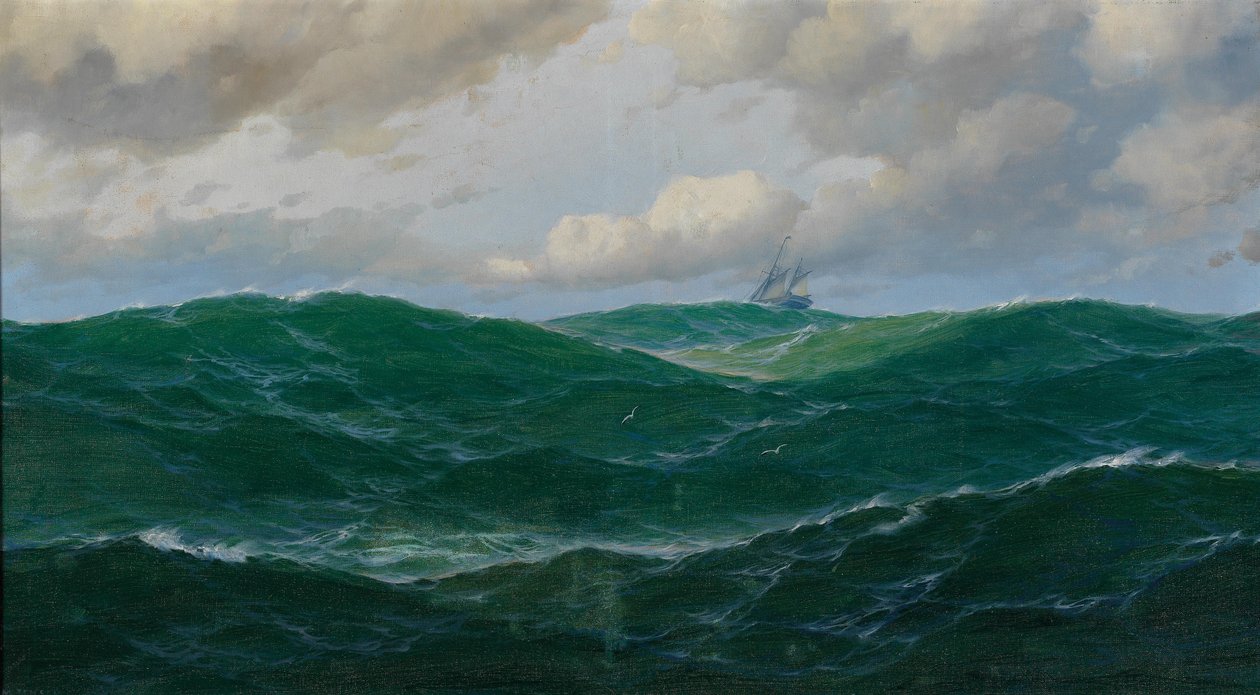 Navire sur mer agitée - Max Jensen