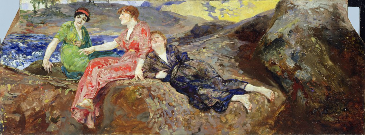 Filles sur le rivage, vers 1884-85 - Max Klinger