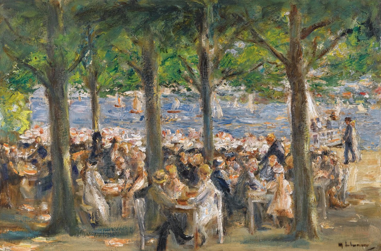 Café-jardin sur la Havel sous les arbres - Max Liebermann