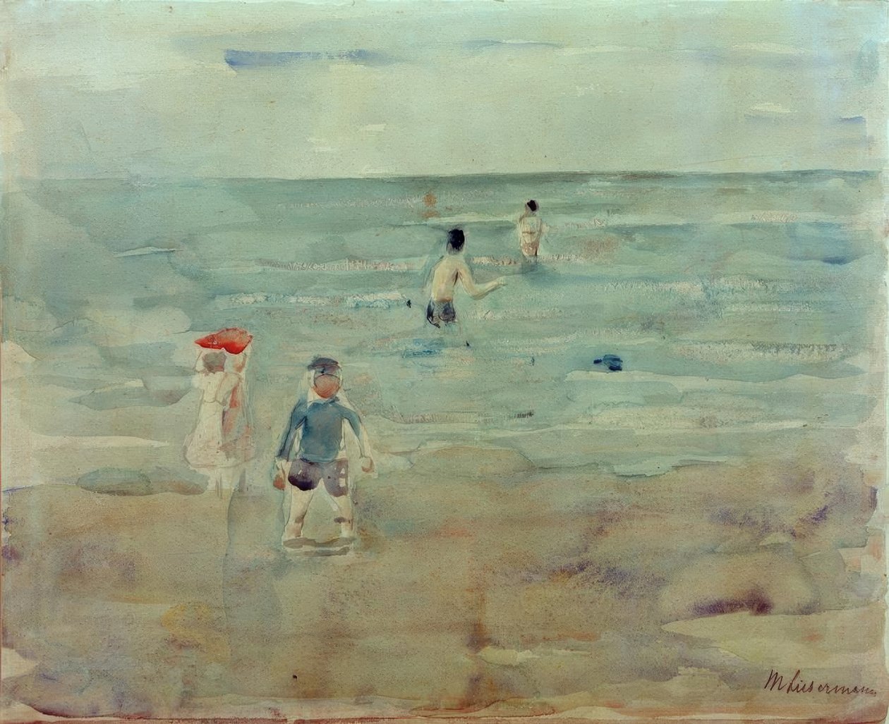 Garçons se baignant dans la mer - Max Liebermann