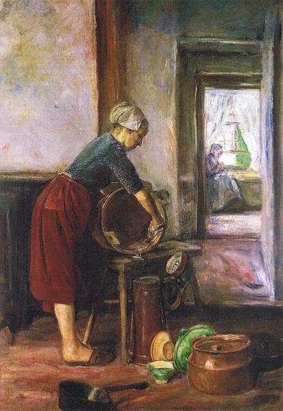 Dans la cuisine - Max Liebermann