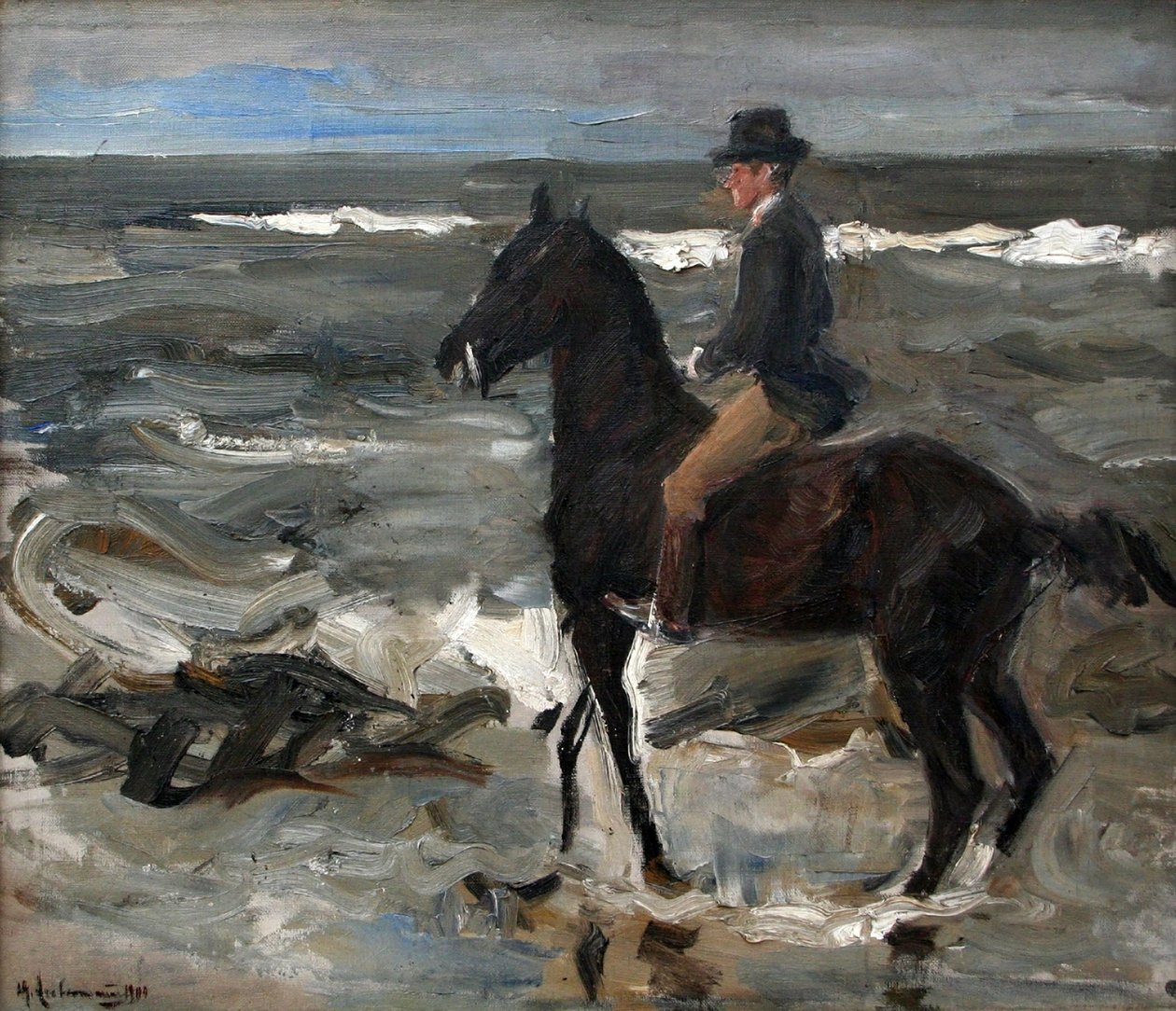 Le Cavalier sur la plage - Max Liebermann