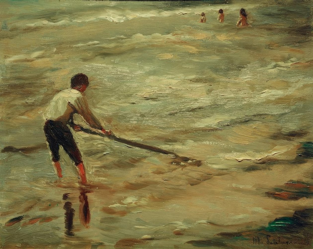 Pêcheurs de coquillages – Mer grise, étude - Max Liebermann