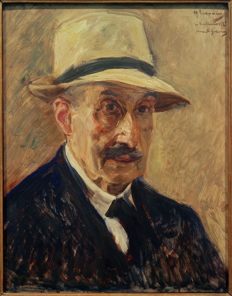 Autoportrait avec chapeau de paille - Max Liebermann