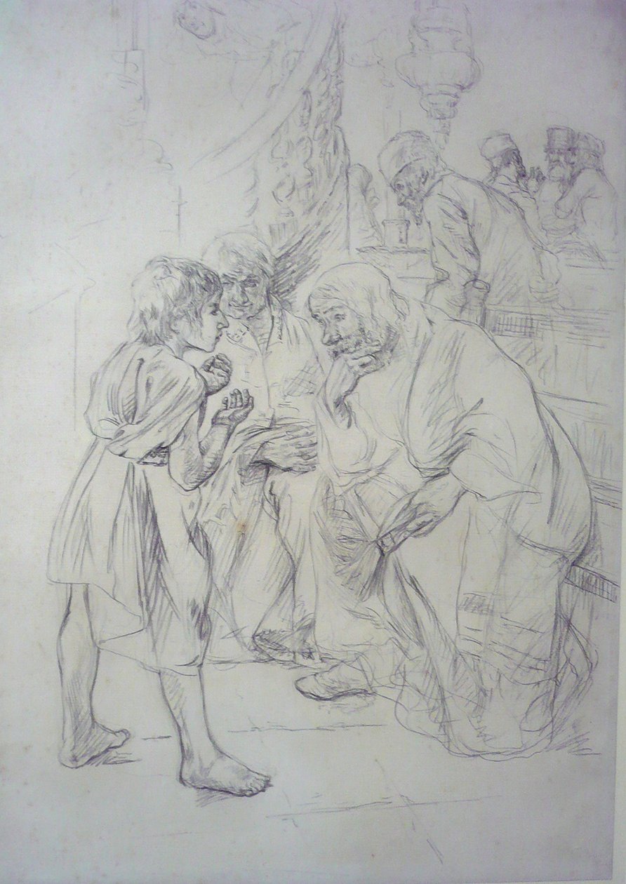Esquisse de Jésus de douze ans dans le temple - Max Liebermann