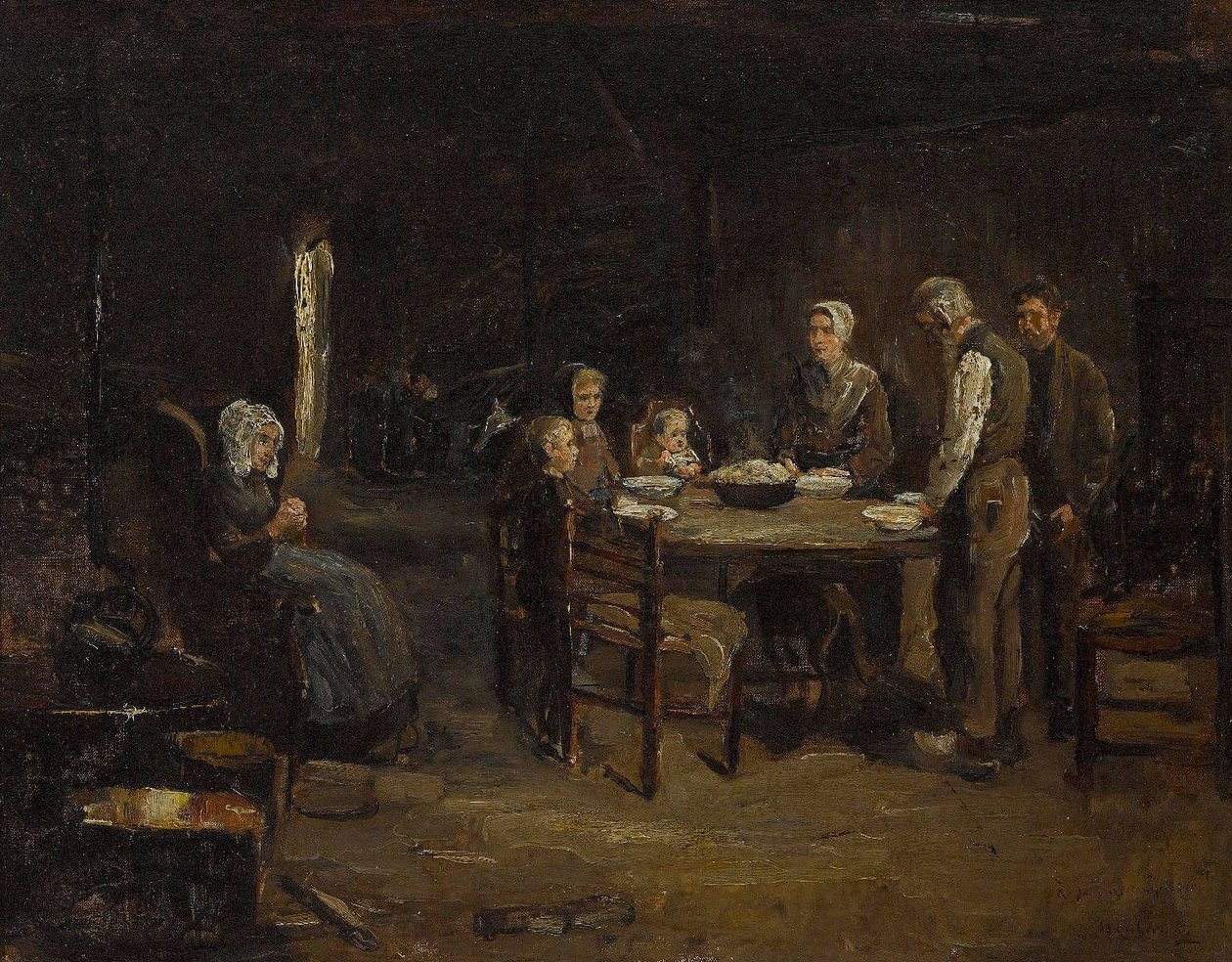 Prière de table - Max Liebermann