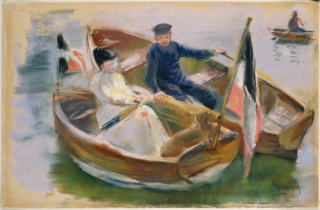 Deux bateaux avec des drapeaux, Wannsee, 1910 - Max Liebermann