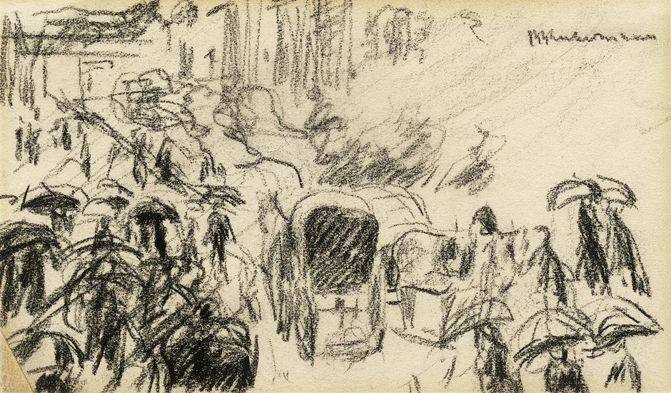 Sous les tilleuls sous la pluie - Max Liebermann