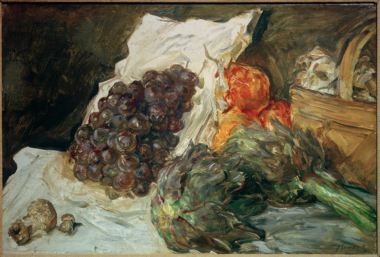 Nature morte avec raisins et artichauts - Max Slevogt