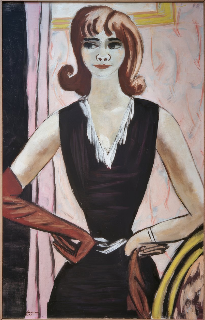 Portrait de Quappi en rose et violet - Max Beckmann