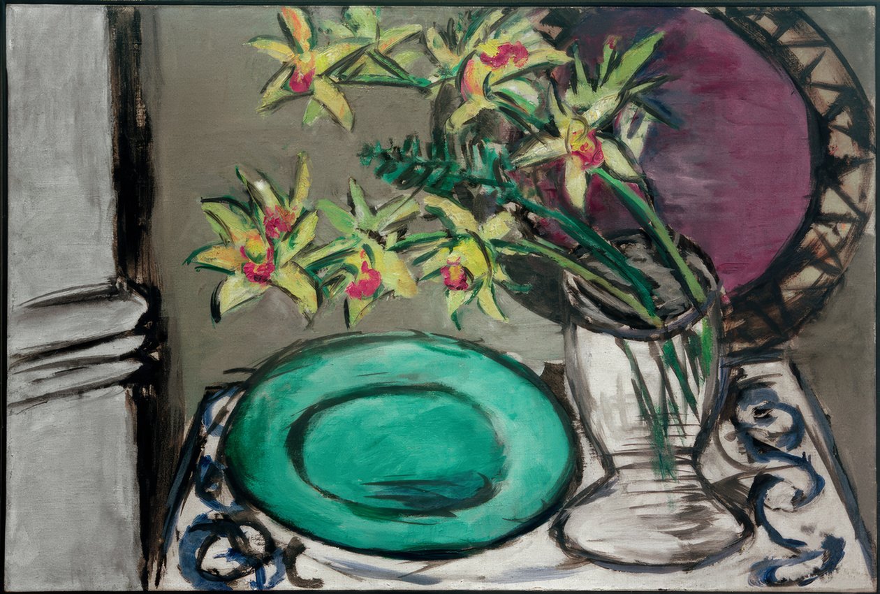 Orchidées - Nature morte avec bol vert - Max Beckmann
