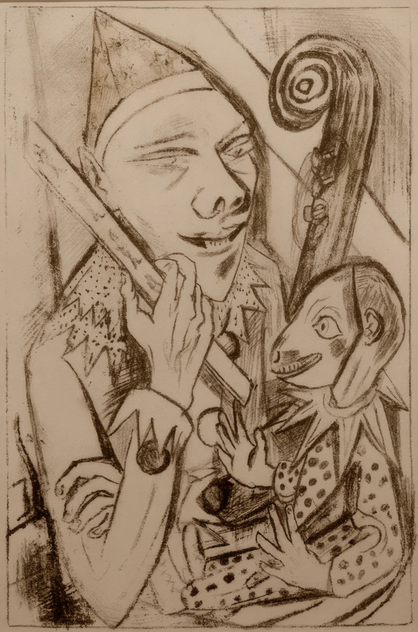 Pierrot avec masque - Max Beckmann