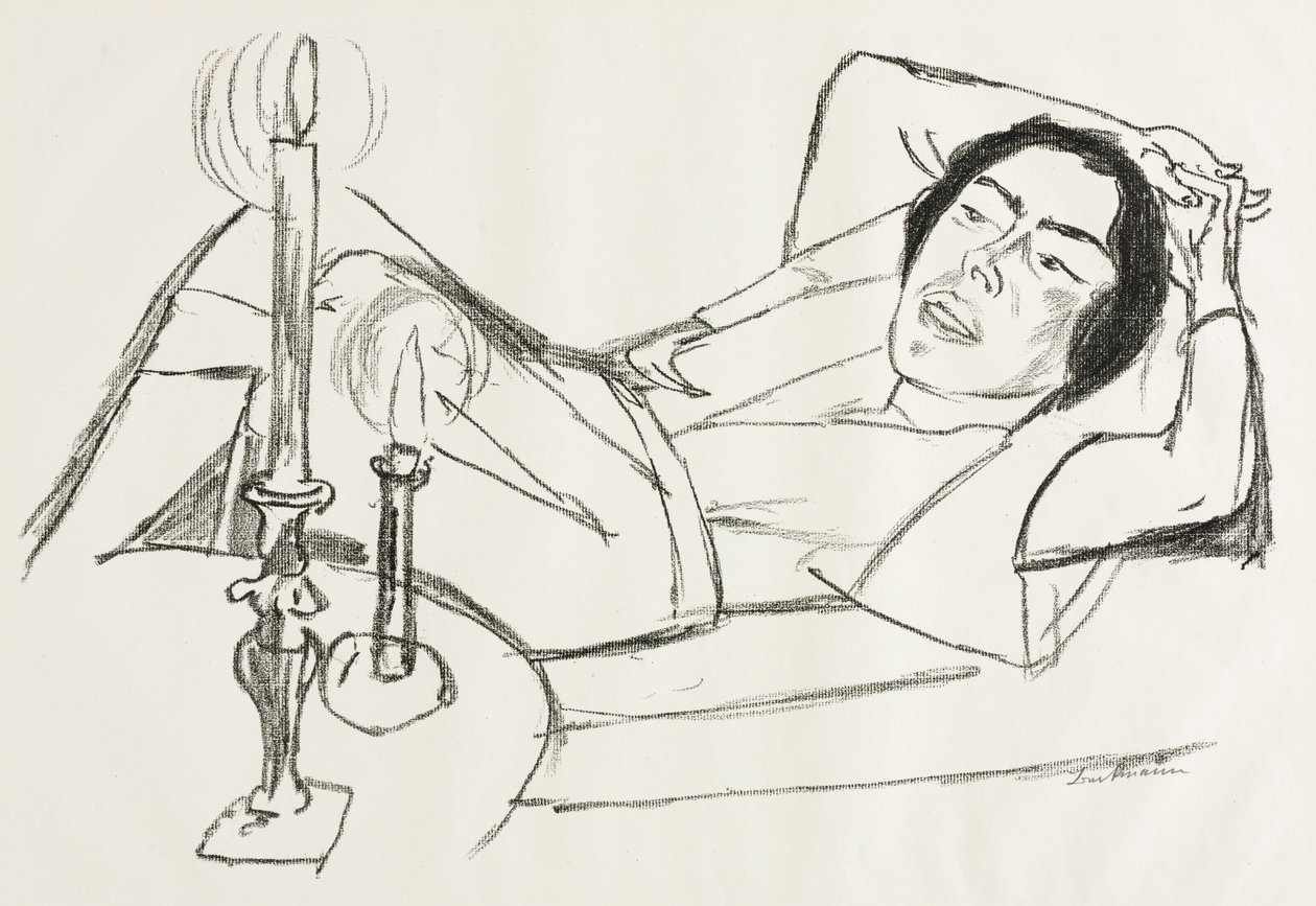 Femme allongée (Portrait de Johanna Loeb) - Max Beckmann