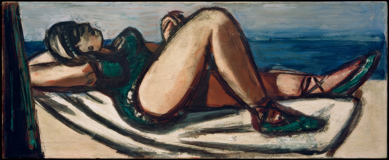 Dormant sur la plage - Max Beckmann