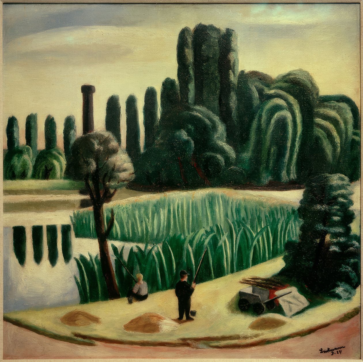 Paysage marin avec peupliers - Max Beckmann