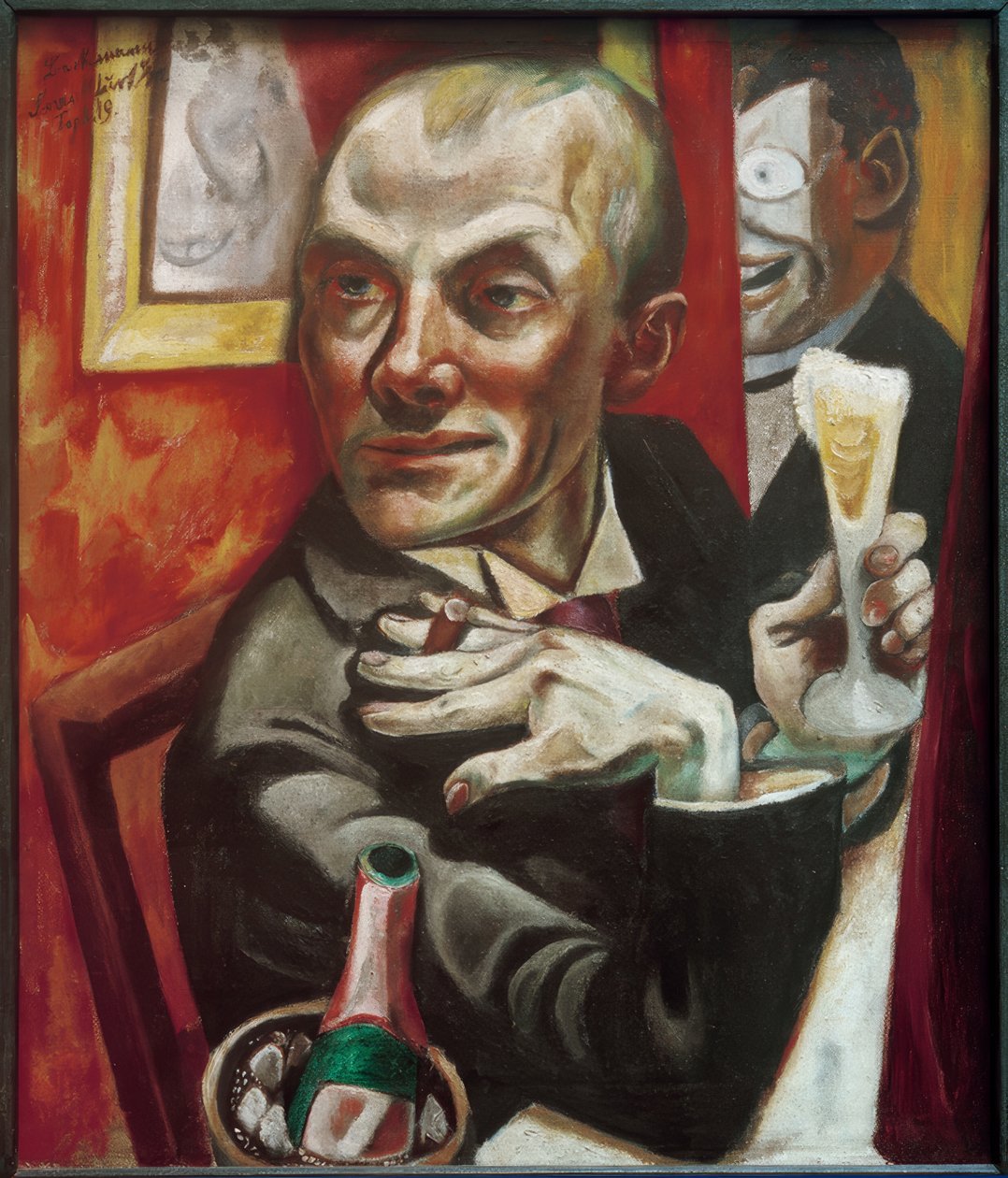 Autoportrait avec verre de champagne - Max Beckmann