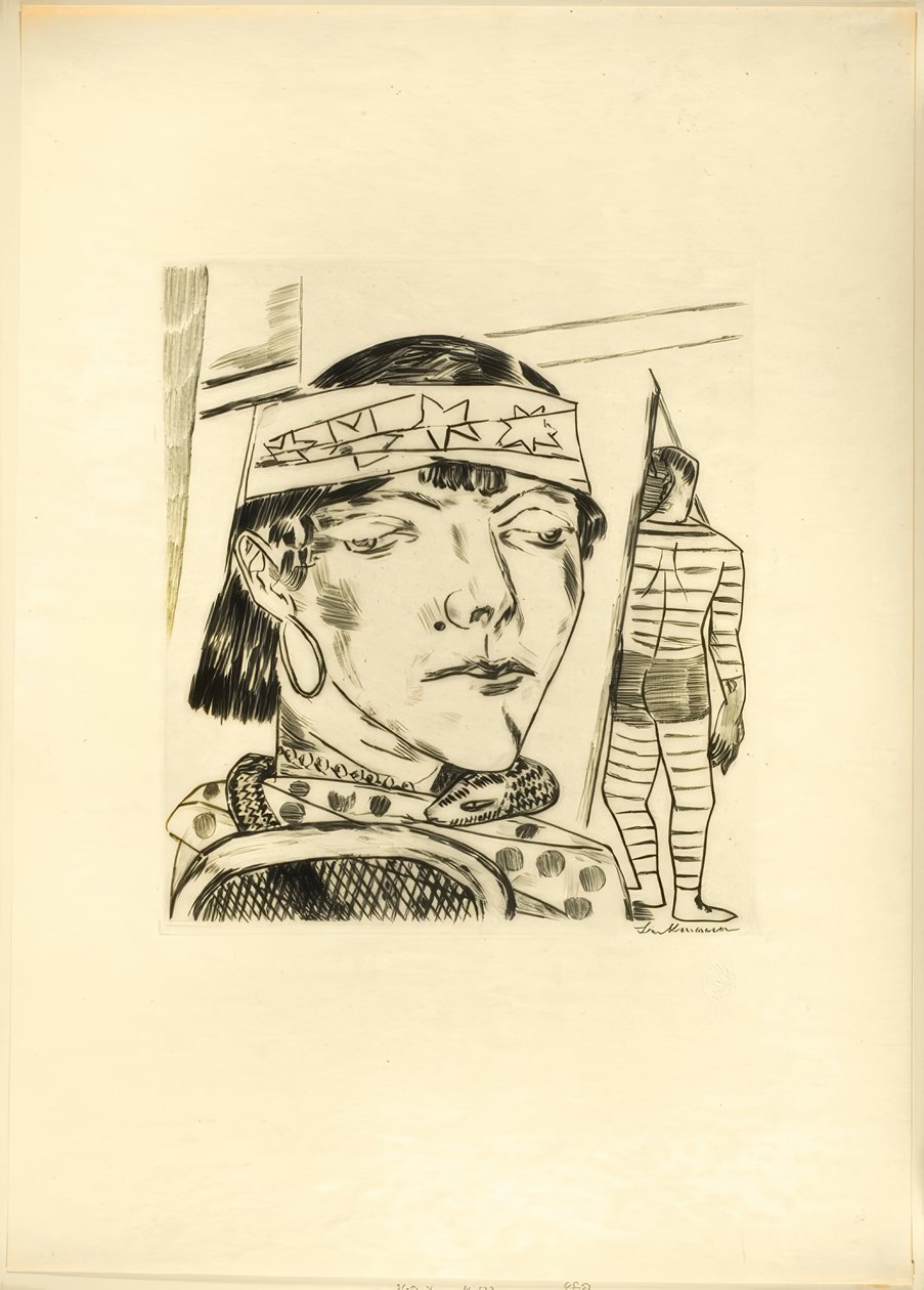 Snake Lade, planche dix de Jahrmarkt - Max Beckmann